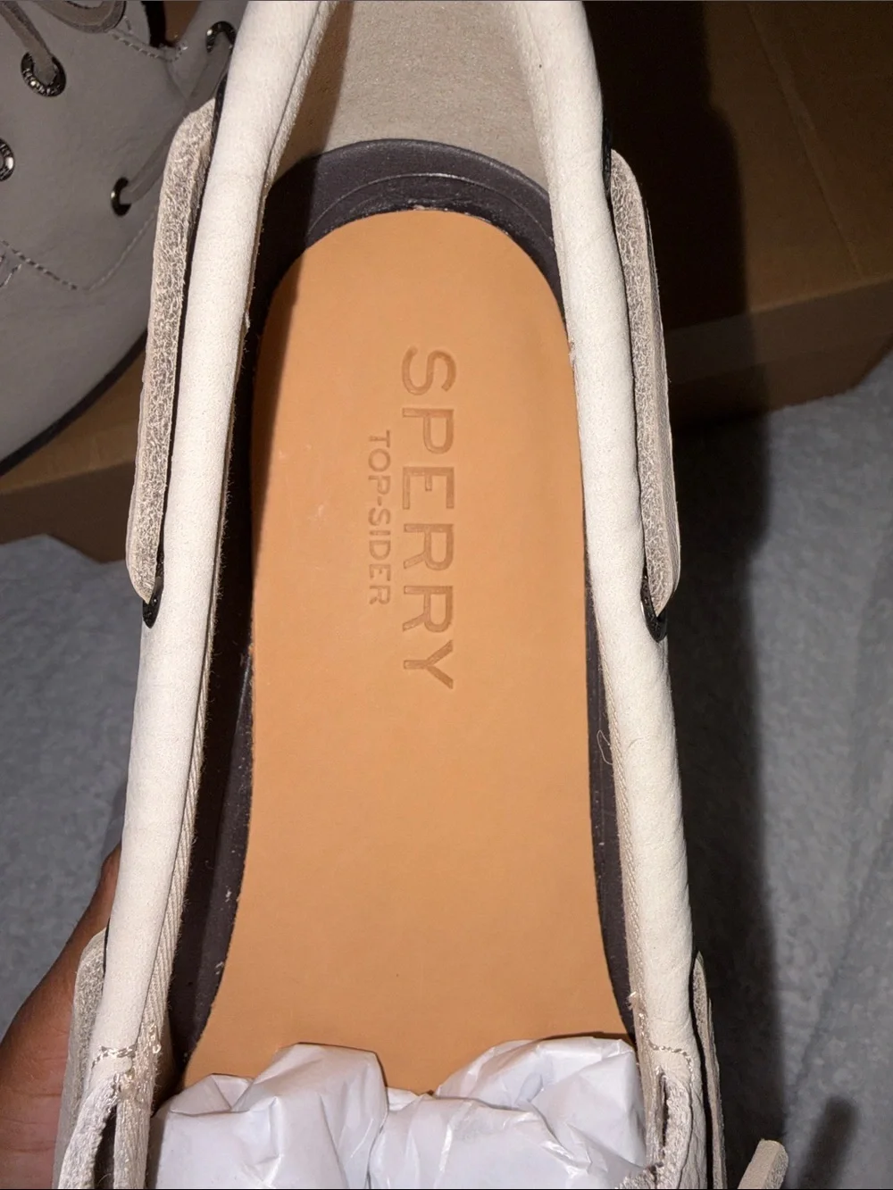 Sperry Men's Slim Boat Beige Leather Shoes